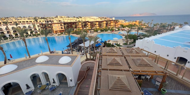 General view of a hotel with pools in Egypt's Red Sea resort of Sharm el-Sheikh town as the city prepares to host the COP27 summit next month, in Sharm el-Sheikh, Egypt October 20, 2022. REUTERS/Sayed Sheasha