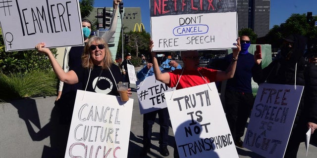Protesters will gather outside Netflix headquarters in Los Angeles on October 20, 2021 to protest comedy free speech. Protesters are demanding accountability for Dave Chappelle promoting hate speech in his comedy special. 