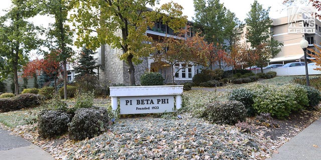 Exterior shot of the Pi Beta Phi house, which University of Idaho stabbing victims Xana Kernodle and Maddie Mogen belonged to. 