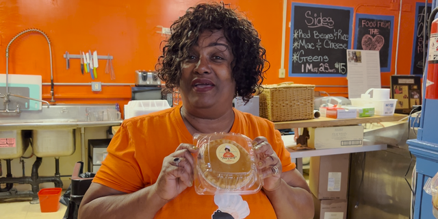 Cheryl Johnson, owner of Aunt Cheryl's Cafe, claims to make the best sweet potato pie in the country.