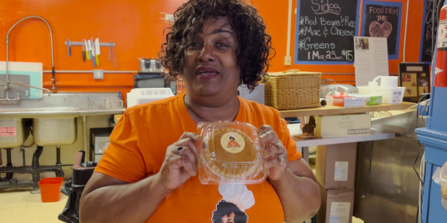 Cheryl Johnson, owner of Aunt Cheryl's Cafe, claims to make the best sweet potato pie in the country.