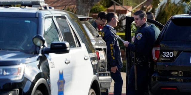 Police investigators work outside the home of House Speaker Nancy Pelosi and her husband Paul Pelosi in San Francisco, Friday, Oct. 28, 2022.