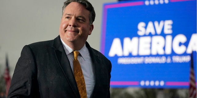 Rep. Alex Mooney at a political rally