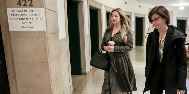 Publicist Haleigh Breest walks outside court earlier this month.