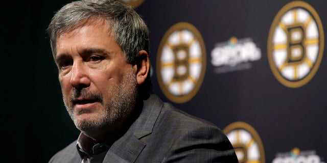 Boston Bruins President Cam Neely speaks to reporters during the hockey teams end-of-season news conference, Tuesday, June 18, 2019, in Boston. Neely said Monday, Nov. 7, 2022, the team "dropped the ball" with its internal vetting of Mitchell Miller, ultimately leading to the decision to rescind its contract offer to the defenseman.