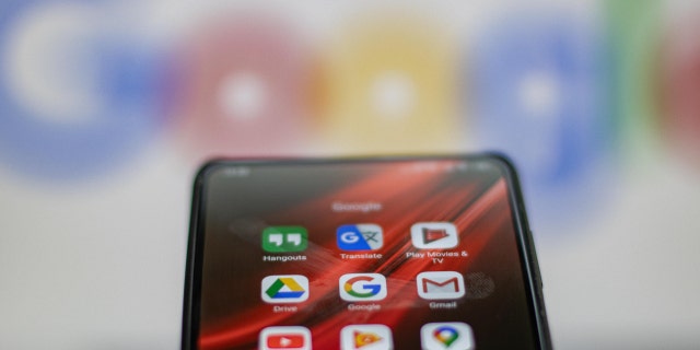 Google thumbnails, including Google apps like Gmail, Maps, YouTube, Drive, Hangouts, etc., as seen on a smartphone screen.