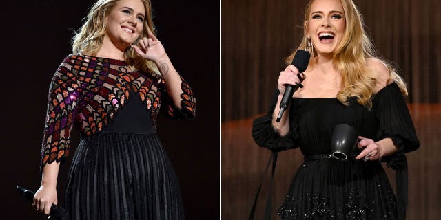 Adele, pictured in 2017 and 2022, originally began her weight loss journey in 2016.