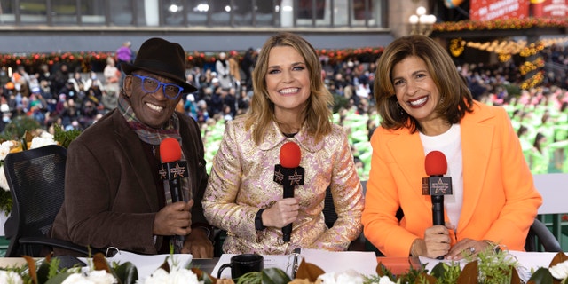Al Roker, Savannah Guthrie and Hoda Kotb host the Macy's Thanksgiving Day Parade in 2021.