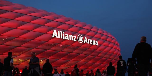 MUNICH, GERMANY - OCTOBER 16: Outside the stadium prior to the Bundesliga match between FC Bayern München and Sport-Club Freiburg at Allianz Arena on October 16, 2022, in Munich, Germany.