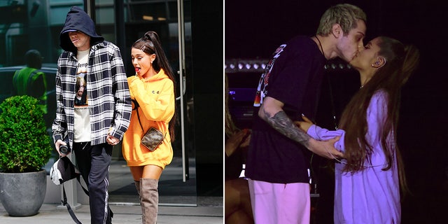Pete Davidson and Ariana Grande not only matched their outfits, they also matched their accessories.