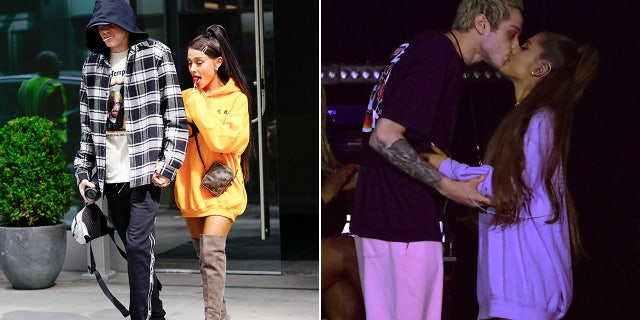 Pete Davidson and Ariana Grande not only matched their outfits, they also matched their accessories.