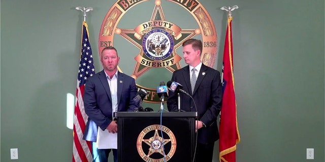 Benton County Sheriff Shawn Holloway and Prosecuting Attorney Nathan Smith announced the gruesome discovery of the bodies of Ashley Bush and her unborn daughter at a news briefing on Thursday, Nov. 3, 2021.