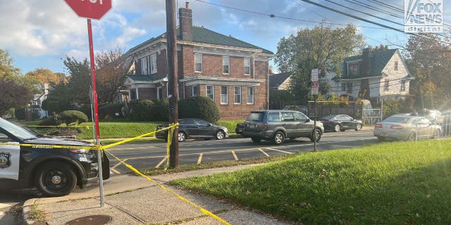 Crime scene of shooting in Newark, New Jersey, on Tuesday.
