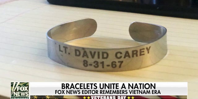 Bracelet honoring Lt. David Carey.