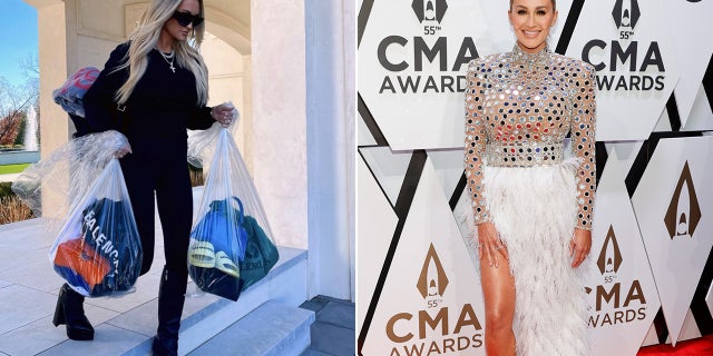 Brittany Aldean posted a photo of herself throwing out her Balenciaga products.