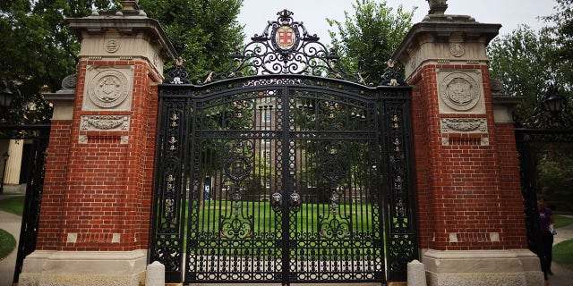Van Wickle Gates stands on the edge of Brown University's main campus in Providence, RI, August 16, 2022.