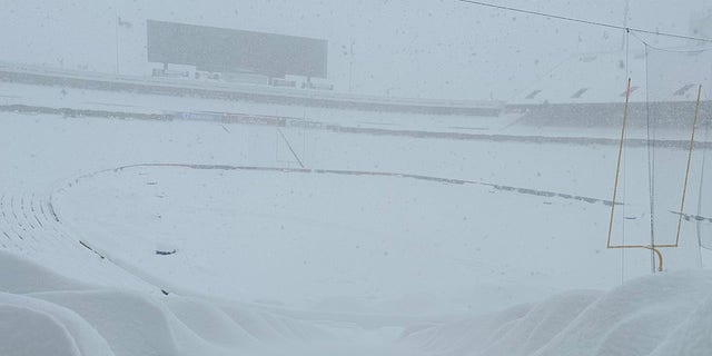 The Buffalo Bills shared pictures of Highmark Stadium as a massive snowstorm hit Western New York. 