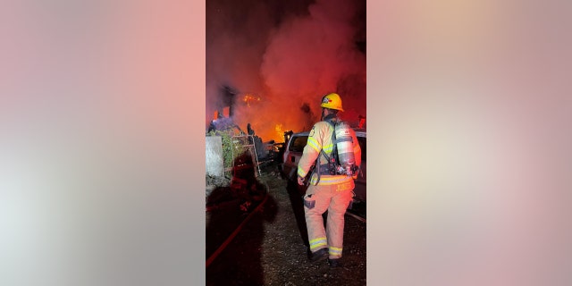 A member of the CAL FIRE Nevada-Yuba-Placer Unit at the scene