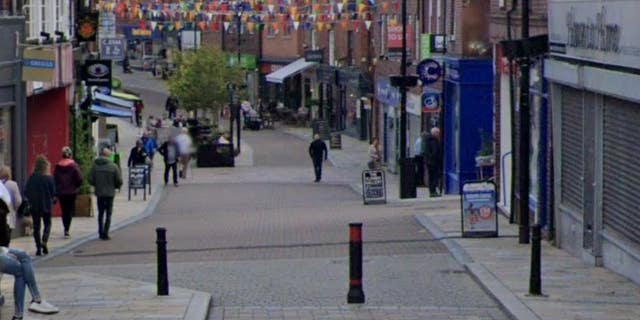 The vehicle allegedly crashed into a pedestrian area in Congleton, England.
