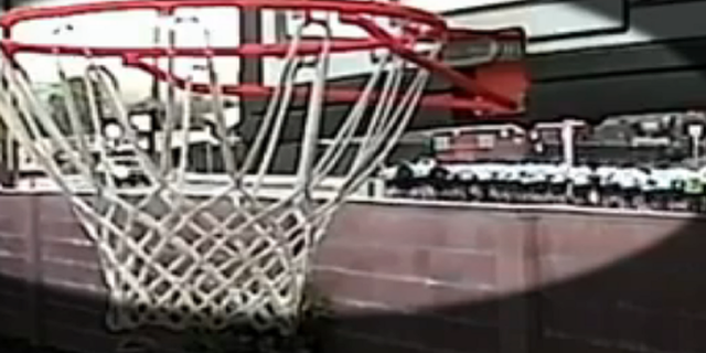 In the video released showing the moments before the collision, an SUV, left, can be seen veering toward the police recruits.