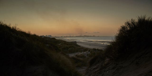 Dunkerque beach where last year 27 migrants died when their boat capsized while crossing the English Channel after launching from Dunkerque beach on Nov. 25, 2022 in Dunkerque, France.