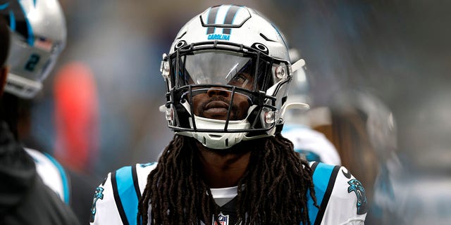 Cornerback Donte Jackson of the Carolina Panthers during the first half of a game against the Arizona Cardinals at Bank of America Stadium Oct. 2, 2022, Charlotte, N.C.