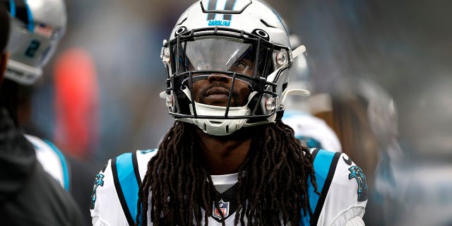 Cornerback Donte Jackson of the Carolina Panthers during the first half of a game against the Arizona Cardinals at Bank of America Stadium Oct. 2, 2022, Charlotte, N.C.