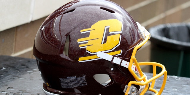 A Central Michigan Chippewas helmet during a college football game between the Boston College Eagles and the Central Michigan Chippewas on Sept. 30, 2017 at Alumni Stadium in Chestnut Hill, Massachusetts.