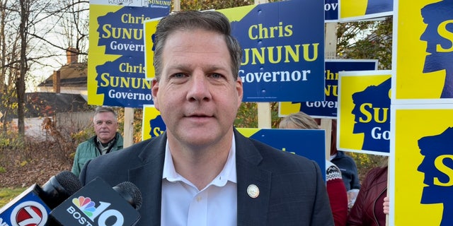 Republican Governor Chris Sununu of New Hampshire speaks to Fox News on Election Day 2022, after voting in his hometown of Newfields, NH, on Nov. 8, 2022