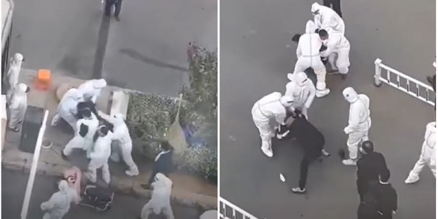 China's lockdown enforcers were arrested after being seen beating civilians.