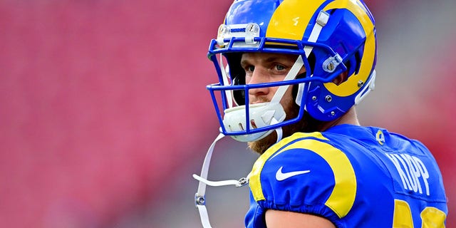 Cooper Kupp of the Los Angeles Rams warms up prior to playing the Tampa Bay Buccaneers at Raymond James Stadium on Nov. 6, 2022, in Tampa, Florida.