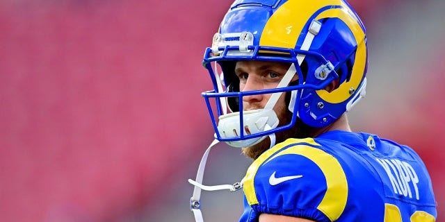 Cooper Kupp of the Los Angeles Rams warms up prior to playing the Tampa Bay Buccaneers at Raymond James Stadium on Nov. 6, 2022, in Tampa, Florida.
