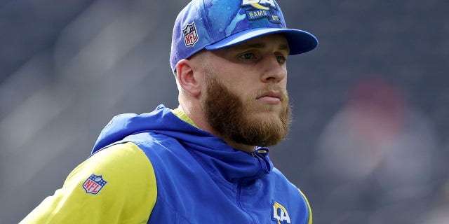 Cooper Kupp of the Los Angeles Rams warms up before the game against the San Francisco 49ers at SoFi Stadium on Oct. 30, 2022, in Inglewood, California.