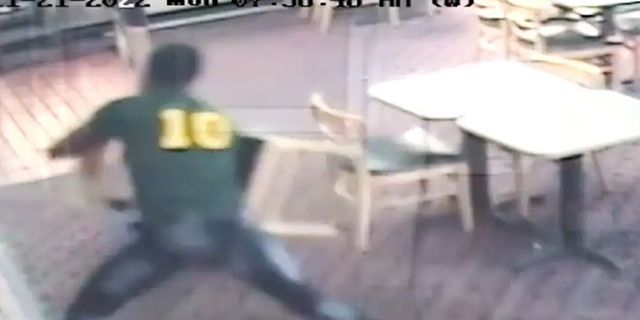 D.C. Police are searching for a man who was caught on surveillance video assaulting a victim with a chair.