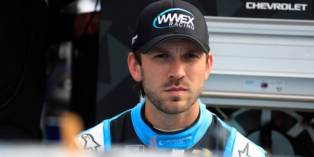 Daniel Suarez looks on during qualifying for the NASCAR Cup Series Playoff Xfinity 500 on Oct. 29, 2022 at Martinsville Speedway in Martinsville, Virginia.