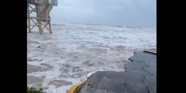 Part of a road in Daytona Beach Shores was eroded as well.