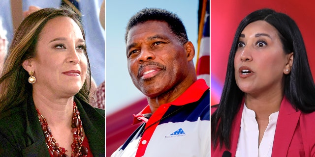 Texas Republican congressional candidates Monica De La Cruz, Cassy Garcia, and Georgia Republican Senate candidate Herschel Walker.
