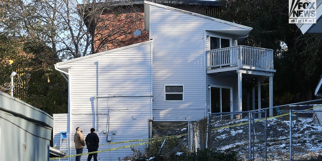 Investigators fly a drone over the home in Moscow, Idaho on Friday, November 18, 2022, where a quadruple murder took place last weekend.