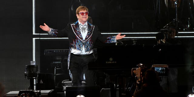 Elton John performs at Dodger Stadium on November 20, 2022, in Los Angeles.