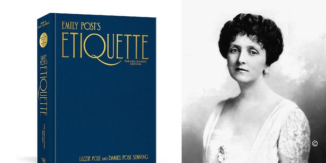 The "Emily Post's Etiquette: The Centennial Edition" (left) was released on Oct. 4, 2022. American author and socialite Emily Post (right) wrote and released her first etiquette guide in 1922.