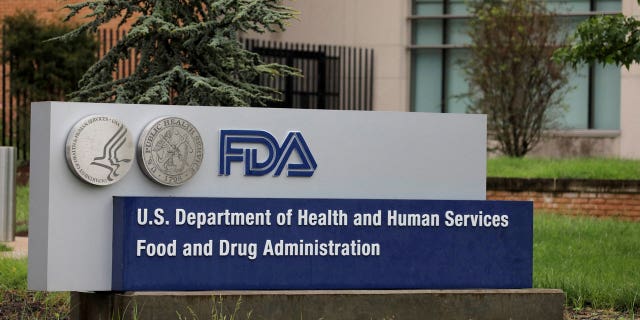 Sign is seen outside the Food and Drug Administration headquarters in White Oak, Maryland, Aug. 29, 2020.