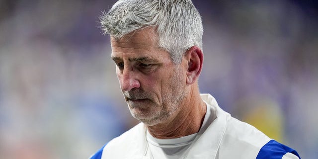 Colts head coach Frank Reich walks off the field after losing to the Washington Commanders at Lucas Oil Stadium on Oct.30, 2022, in Indianapolis.