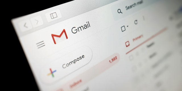 A view of a Google Gmail interface on a laptop, Jan. 14, 2020.