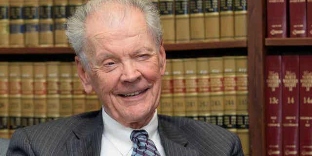 North Dakota State Supreme Court Chief Justice Gerald VandeWalle smiles during an interview at the Capitol in Bismarck, North Dakota, on July 28, 2014. VandeWalle says he will retire from the North Dakota Supreme Court on Jan. 31, 2022.