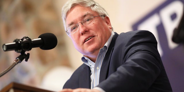 West Virginia Attorney General Patrick Morrisey speaks in Inwood, West Virginia, in 2018.