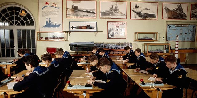 Schools of the Soviet Military Academy on January 1, 1989 in Leningrad, USSR.