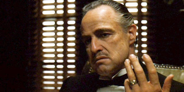 Marlon Brando as Vito Corleone in "The Godfather." He won best actor for the film in 1973, but turned down the award and had Sacheen Littlefeather deliver his refusal for him.