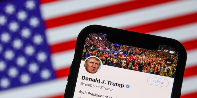 Former President Donald Trump's Twitter account is "permanent suspension" January 2021.  