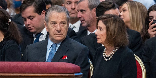 House Speaker, Nancy Pelosi, with her husband Paul Pelosi, attending a Holy Mass for the Solemnity of Saints Peter and Paul lead by Pope Francis in St. Peter's Basilica. 