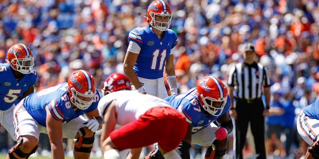 Florida Gators quarterback Jalen Kitna (11) during the game between the Eastern Washington Eagles and the Florida Gators on October 2, 2022 at Ben Hill Griffin Stadium at Florida Field in Gainesville, Fl.  